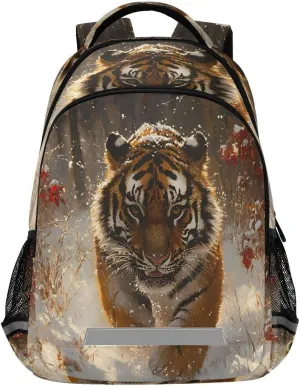 Backpack Bookbag Angry Tiger School Bag Travel Bag for Girls Boys Teen