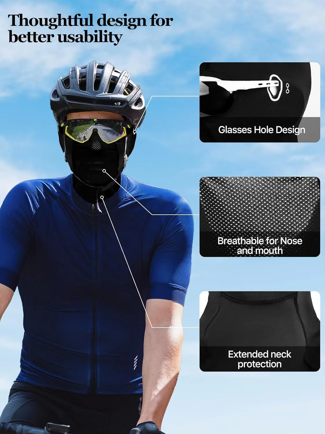Balaclava Ski Mask Quick Drying Summer Cooling UV Protector Breathable Face Mask Motorcycle Outdoor Gear for Men Women