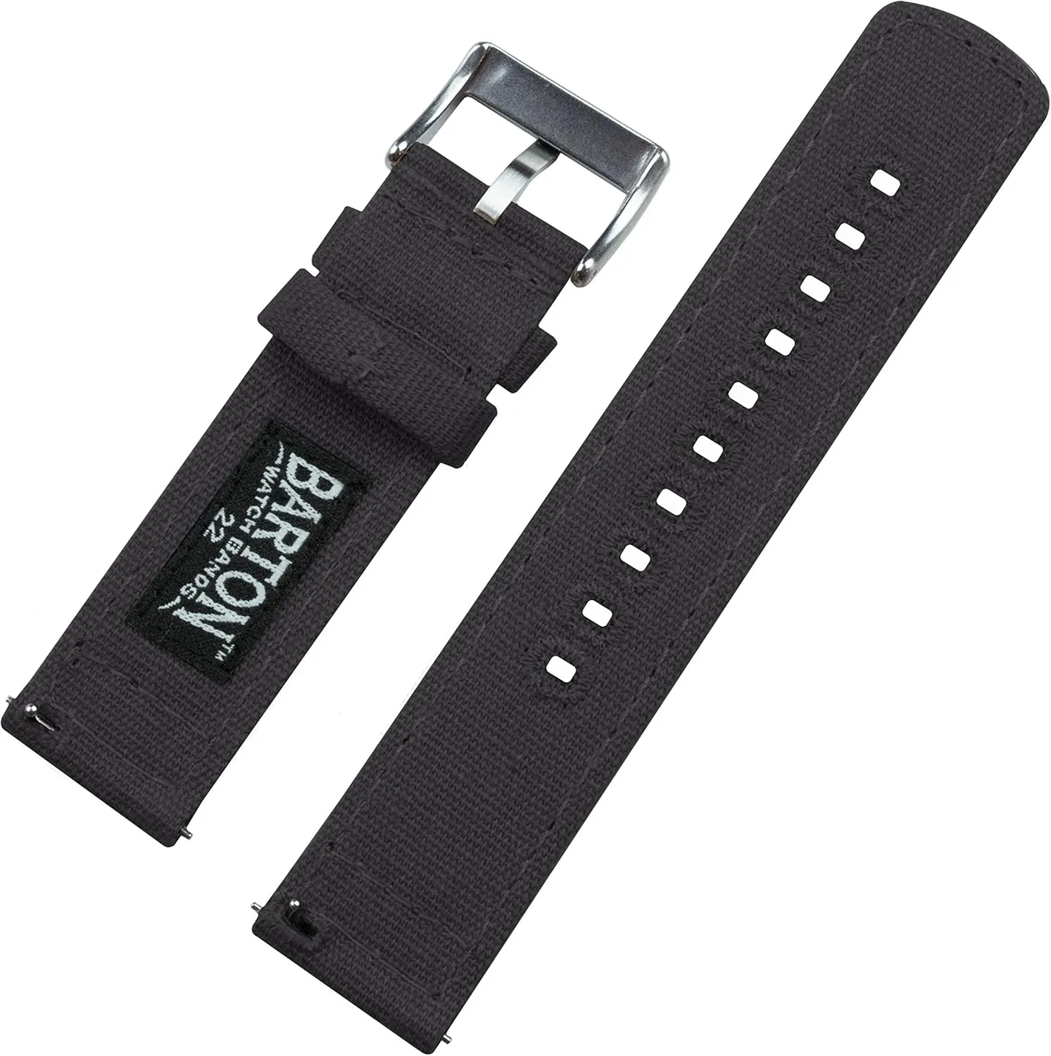 BARTON Canvas Quick Release Watch Band Straps - Choose Color & Width - 18mm, 19mm, 20mm, 21mm, 22mm, 23mm, or 24mm