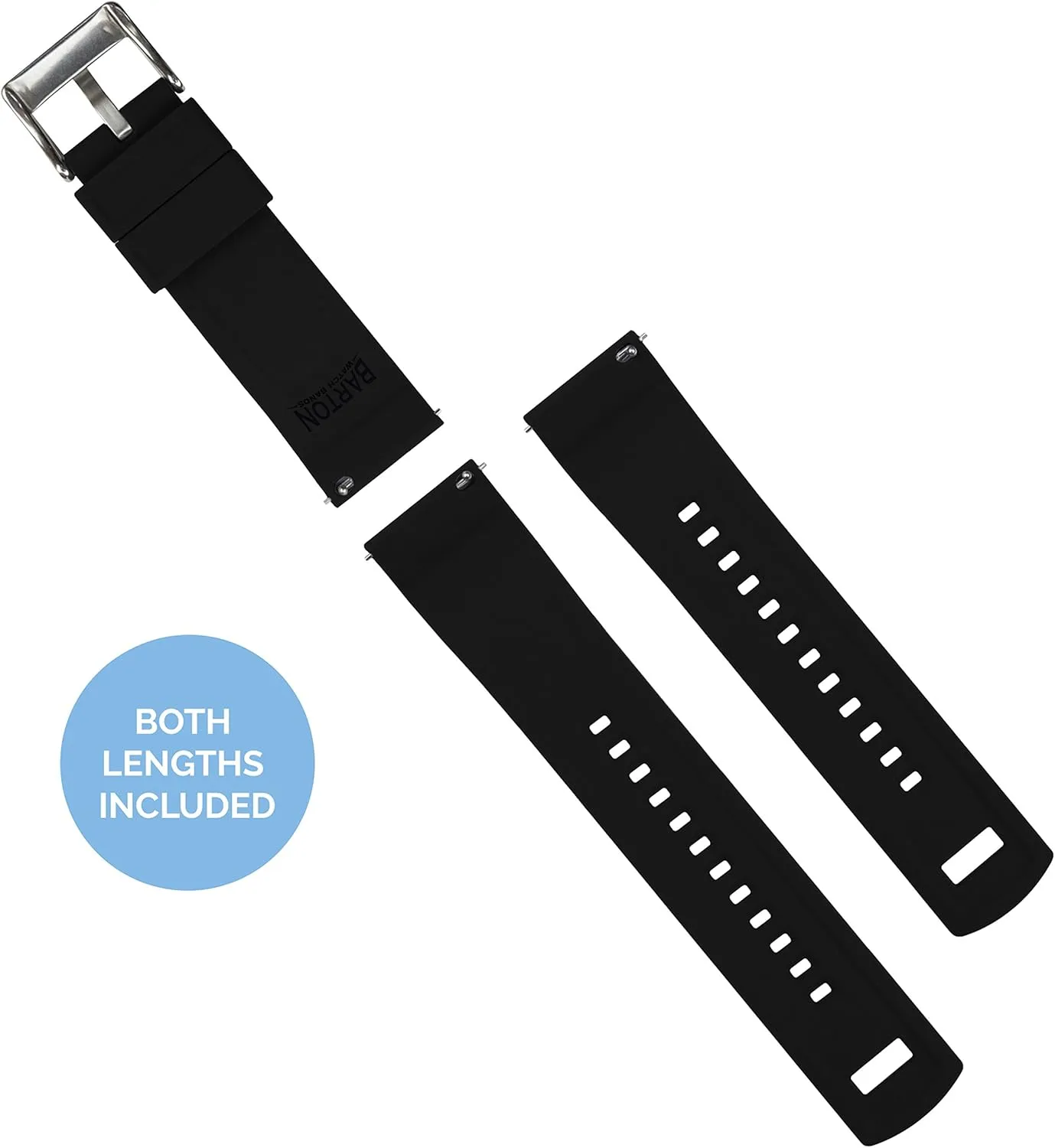 BARTON Elite Silicone Watch Bands - Quick Release - Choose Strap Color & Buckle Color (Stainless Steel, Black PVD or Gunmetal Grey) - 18mm, 20mm, 22mm & 24mm Watch Straps