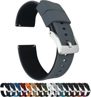 BARTON Elite Silicone Watch Bands - Quick Release - Choose Strap Color & Buckle Color (Stainless Steel, Black PVD or Gunmetal Grey) - 18mm, 20mm, 22mm & 24mm Watch Straps