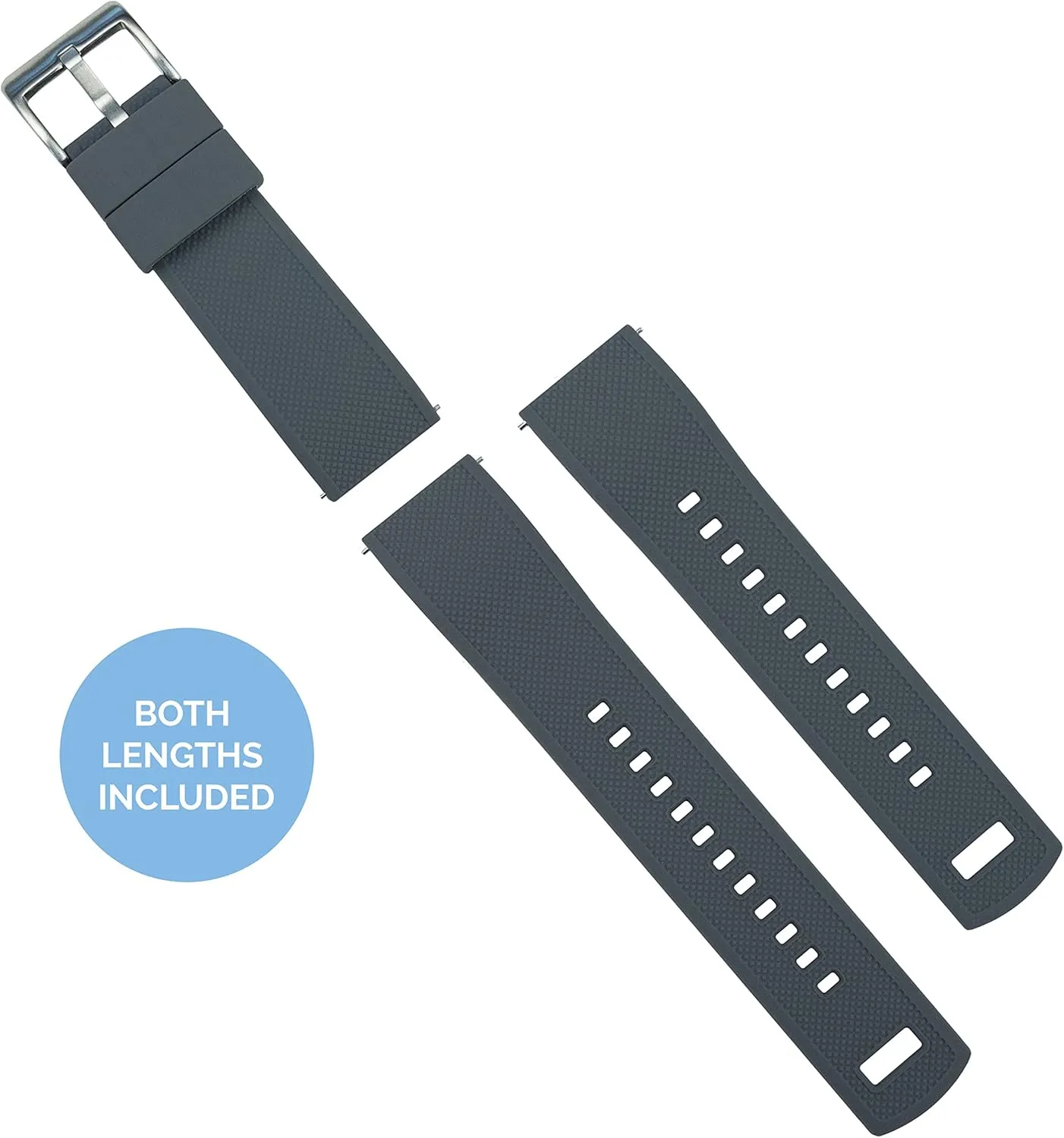 BARTON Elite Silicone Watch Bands - Quick Release - Choose Strap Color & Buckle Color (Stainless Steel, Black PVD or Gunmetal Grey) - 18mm, 20mm, 22mm & 24mm Watch Straps