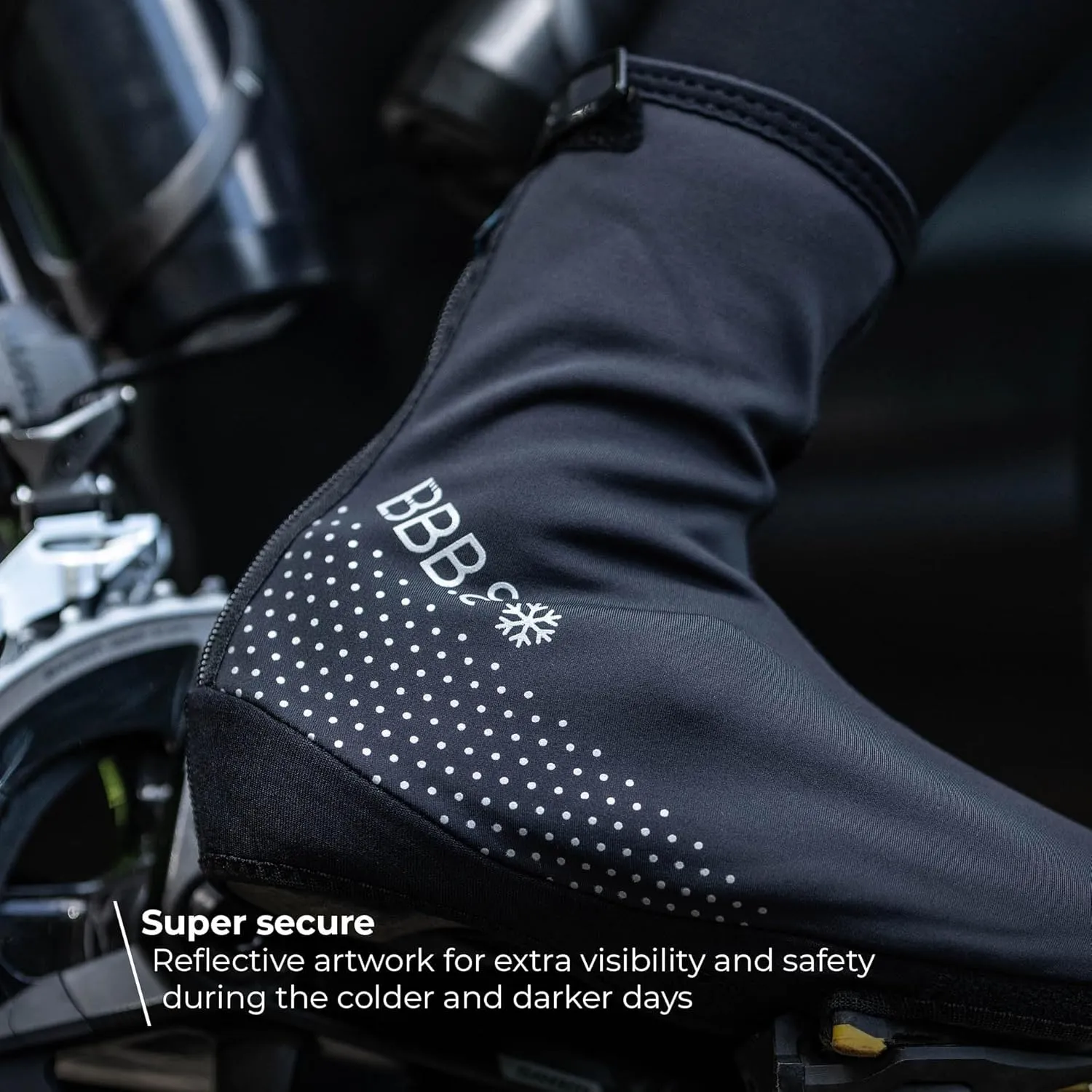 BBB Cycling, Bike Shoe Covers, Easily Adjustable, Cycling Overshoes, Thermals, Men’s Women’s MTB Shoes, Waterproof, Reflective, Freeze, BWS-21