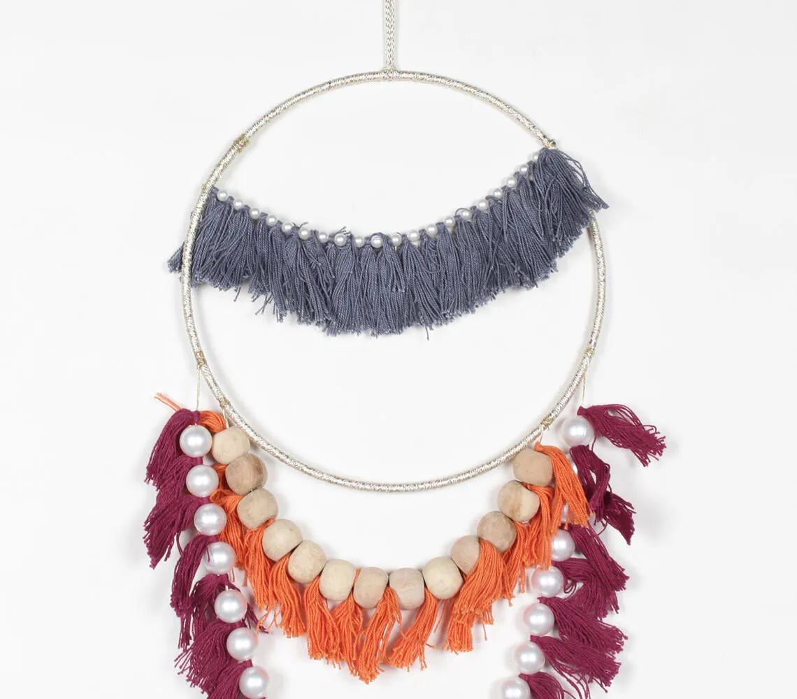 Beaded & Tasseled Hoop Wall Decor