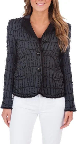 Beaded Blazer, Grey, 0
