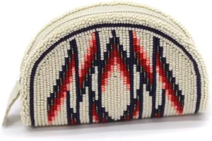Beaded Coin Pouch, Small Wallets, Colorful and Intricate Beaded Coin Purse for Storing Your Must-Have Essentials,Handmade Beaded Coin Pouch, Birthday Graduatiaon Gifts. (White)