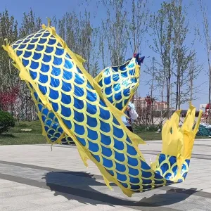 Beaded Curtain， 3D Dragon Poi Ribbon, 6 8 10 M Long Throw Streamer Set for Outside, Sports Fitness Dancer with Travel Bag, Lightweight Flinging Kite Play Set