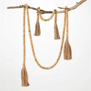 Beaded Garland with Green Beads~ Set of 2