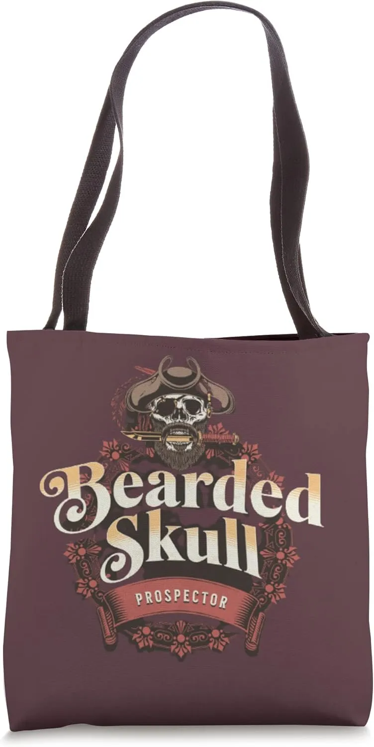 Beards Skulls Funny Prospectors Pirate Hat Tote Bag