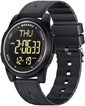 Beeasy Digital Watch Waterproof with Stopwatch Alarm Countdown Dual Time, Ultra-Thin Super Wide-Angle Display Digital Wrist Watches for Men Women