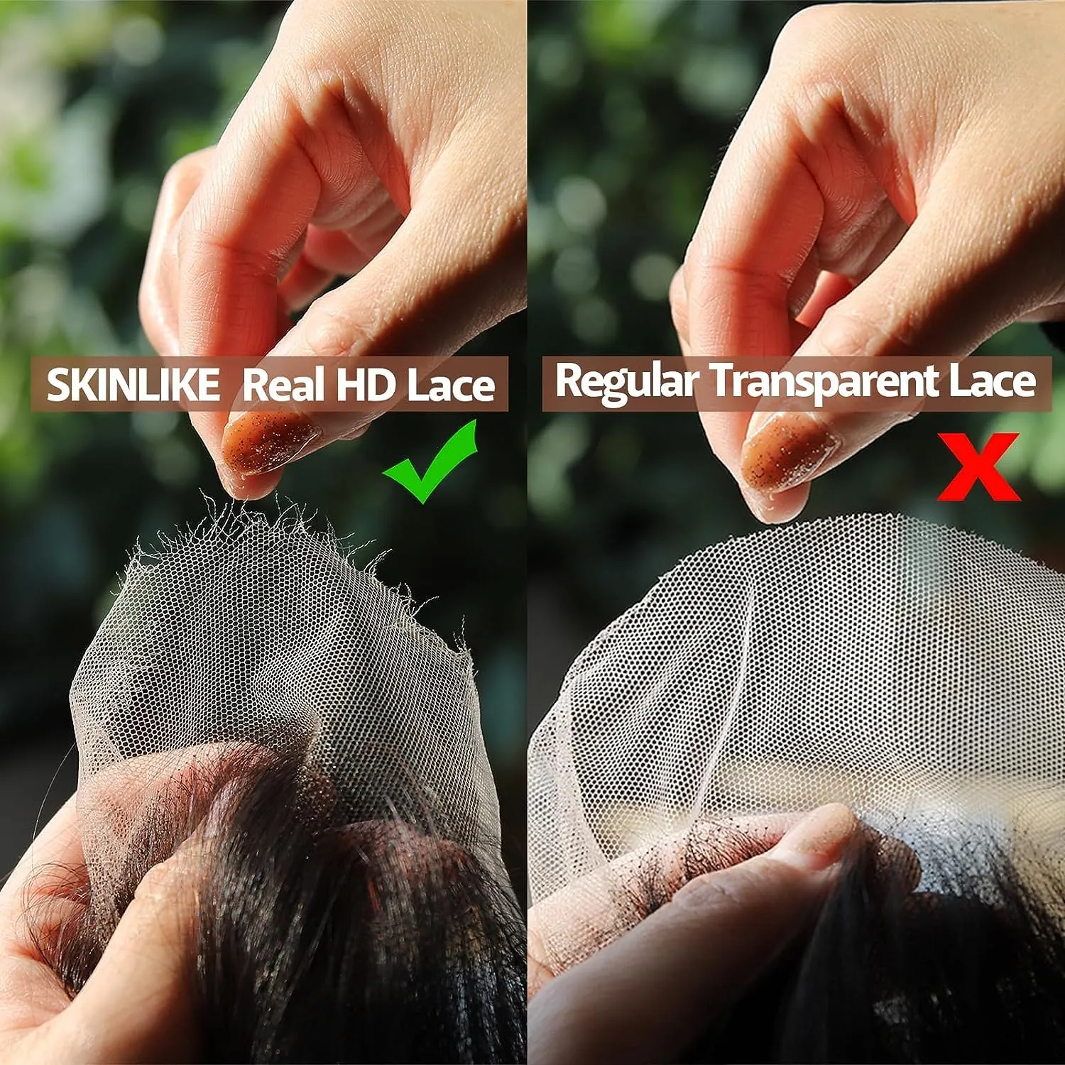 BEEOS 13x4 Skinlike Real HD Lace Frontal Only, 0.10 mm Ultra-thin Invisible HD Lace Straight Human Hair Frontal Pre Plucked Natural Hairline 16 Inch