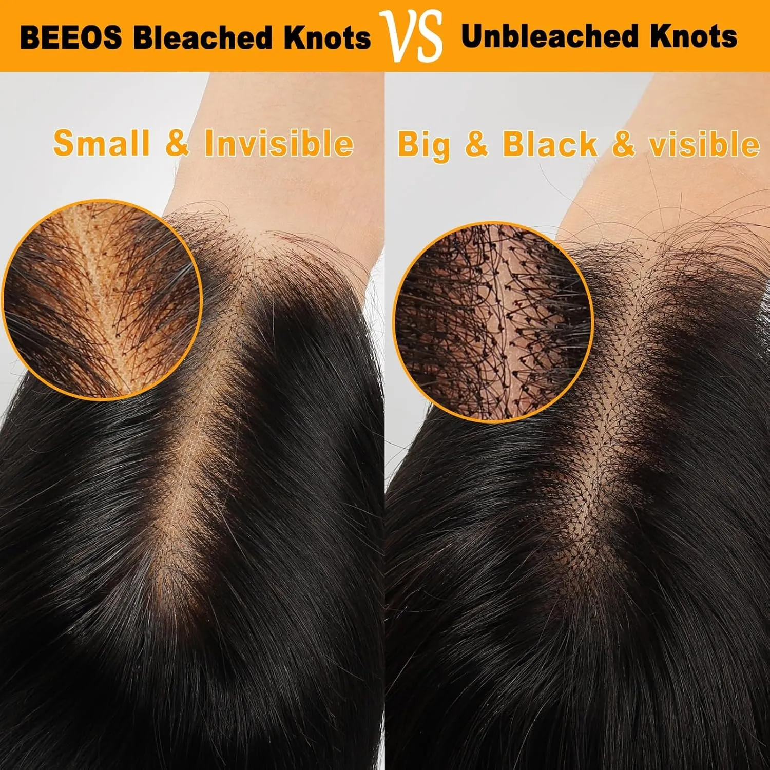 BEEOS 13x4 Skinlike Real HD Lace Frontal Only, 0.10 mm Ultra-thin Invisible HD Lace Straight Human Hair Frontal Pre Plucked Natural Hairline 16 Inch