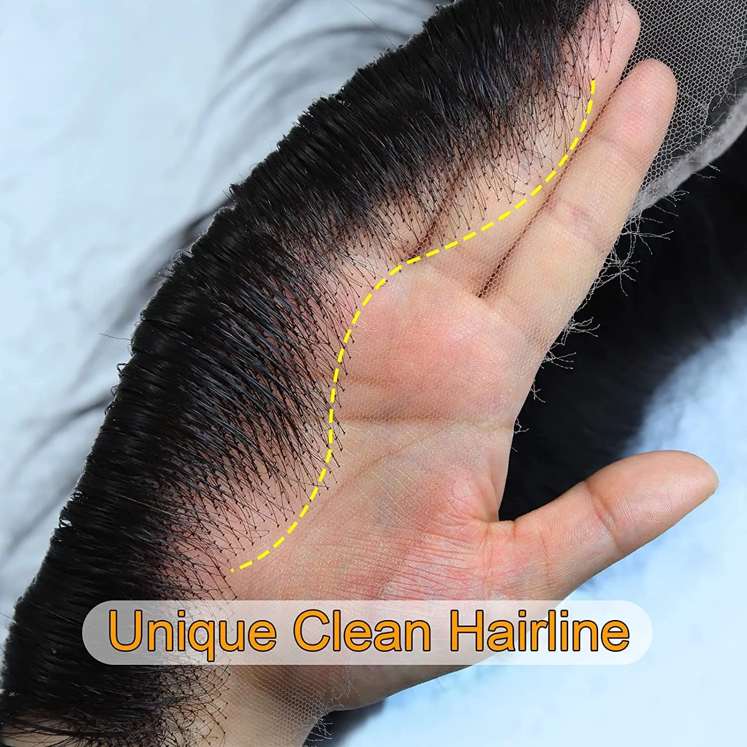 BEEOS 13x4 Skinlike Real HD Lace Frontal Only, Deep Wave 0.10mm Ultra Thin Invisible Lace Human Hair Frontal Pre-plucked Clean Hairline Natural Black Color 16 Inch