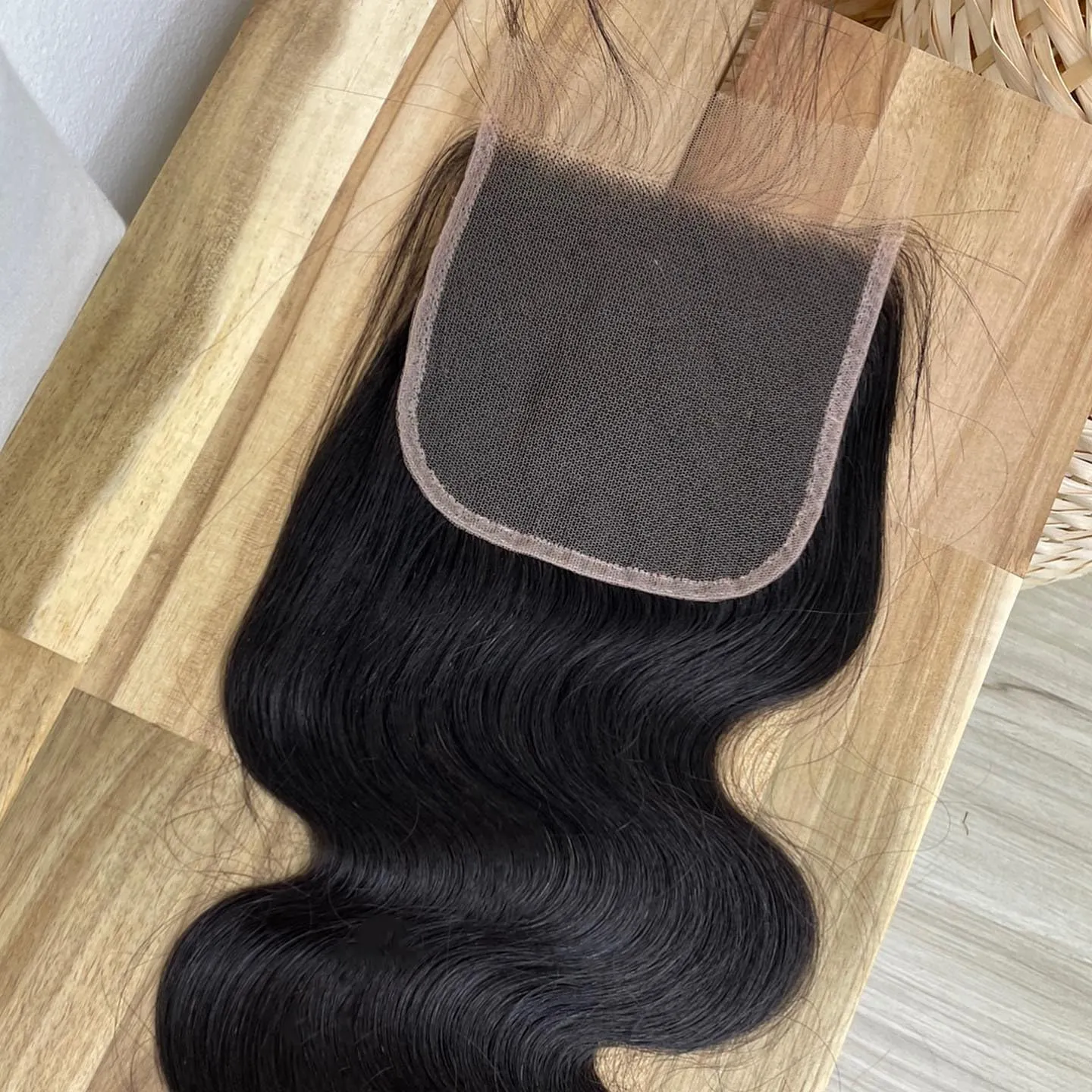BEEOS SKINLIKE 5x5 Real HD Lace Closure Only, Body Wave Pre-Plucked Bleached Knots Invisible Film Lace Natural Black Unprocessed Human Hair Closure 14 Inch