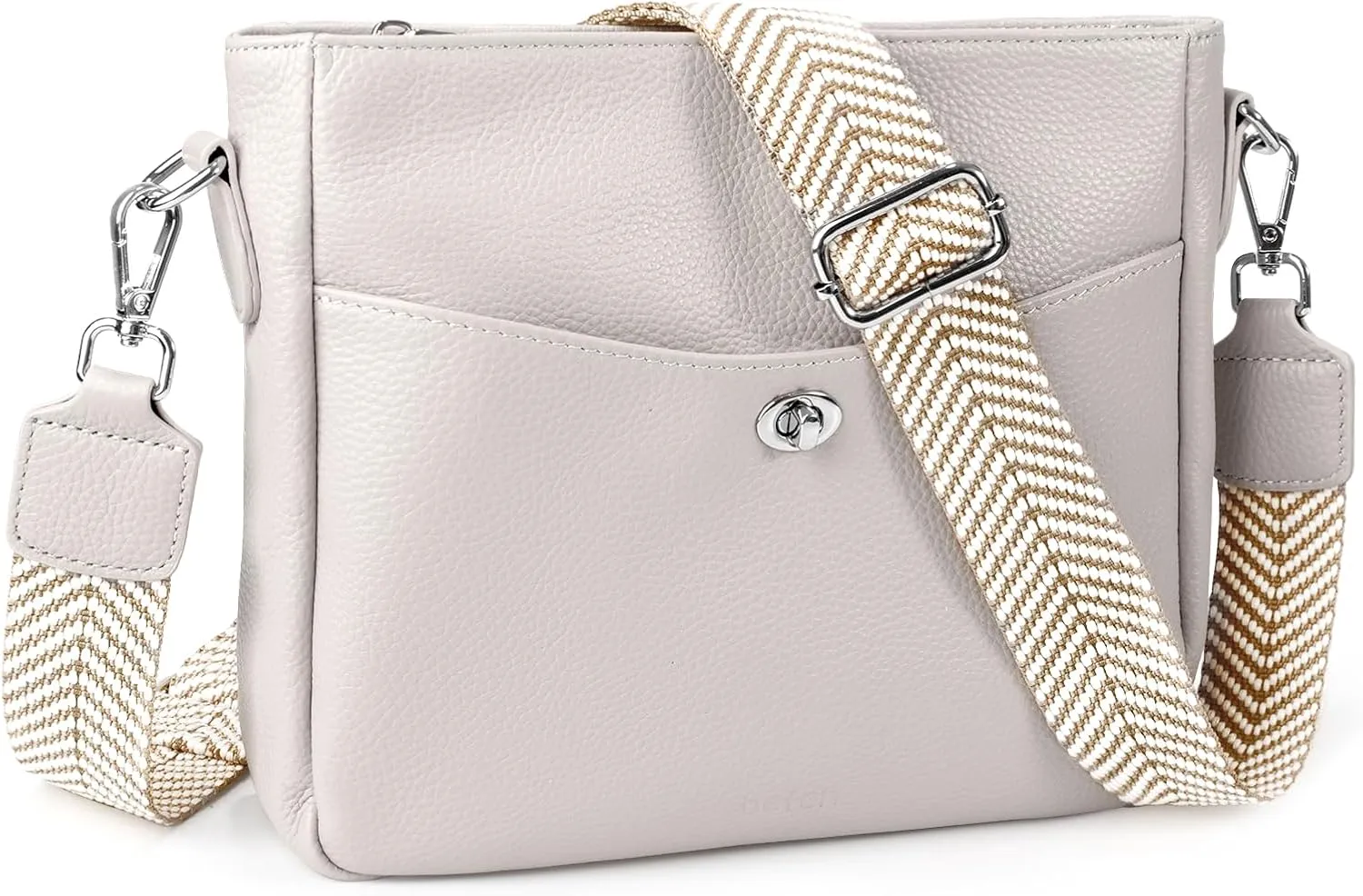befen Genuine Leather Crossbody Bags for Women, Women's Shoulder Purse Hobo Handbags with Adjustable Wide Strap