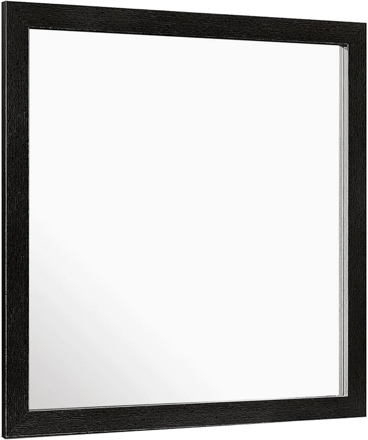Benjara, Black Sami 40 x 40 Dresser Mirror, Embossed Texture, Modern Style, Wood