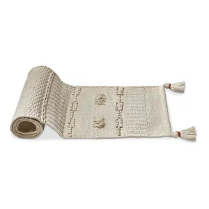 Bianca Tufted & Tasseld Runner White