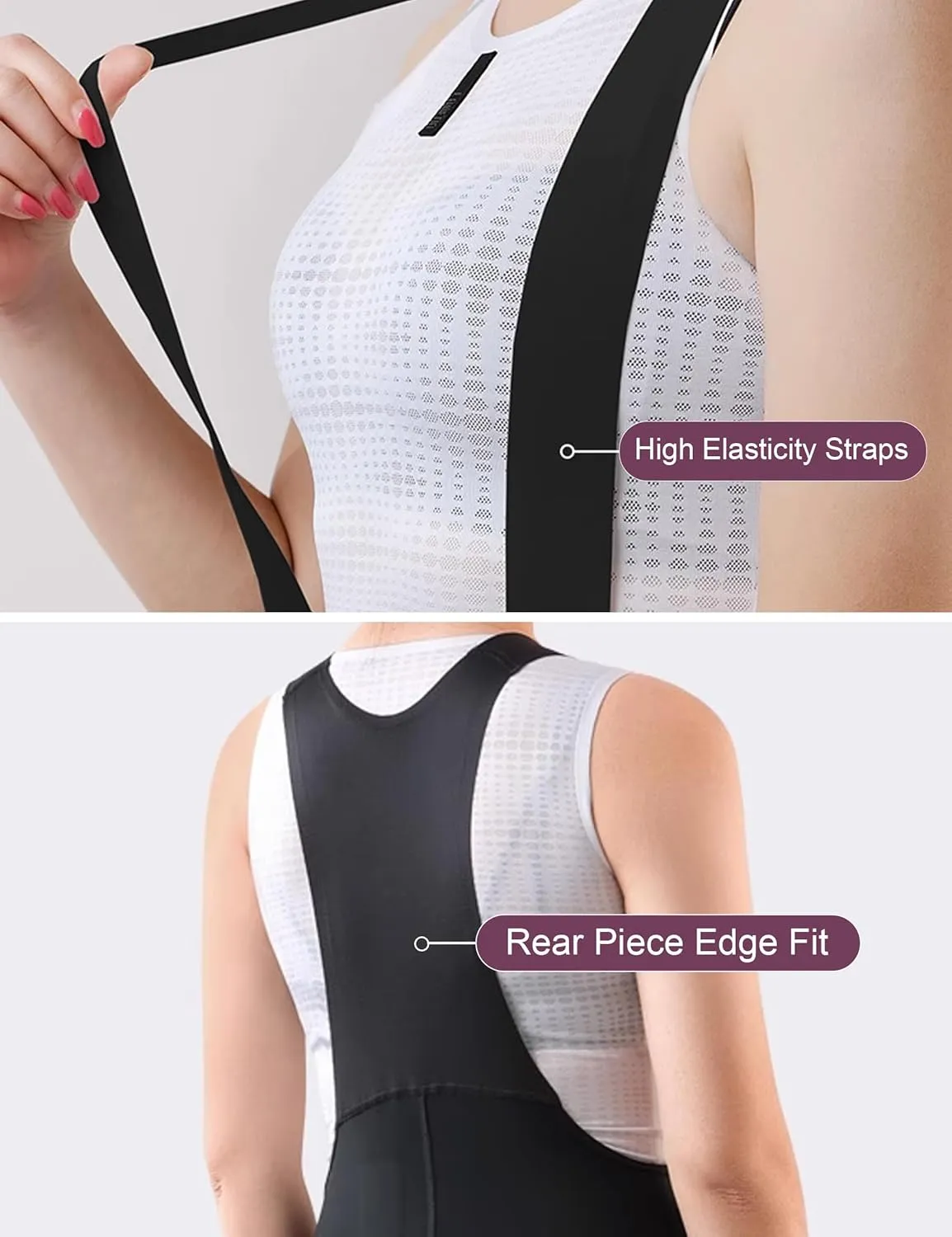 Bike Bibs Shorts Women Padded Cycling Bibs High Waisted with Padding Breathable Bicycle Shorts for Biking Road