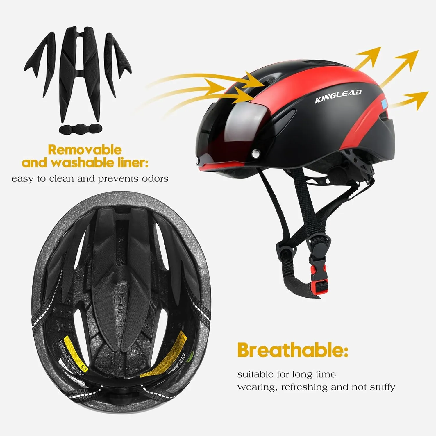 Bike Helmet for Adults Bicycle Helmet with Detachable Magnetic Googles & Adjustable Dial for Mountain Bikes, Road Bikes, Electric Bikes, Scooter