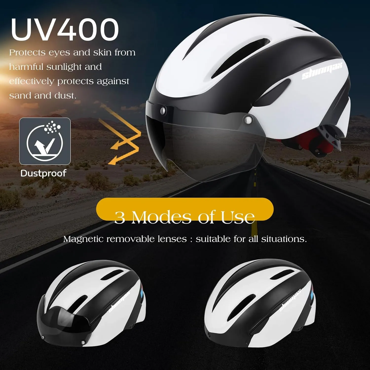 Bike Helmet for Adults Bicycle Helmet with Detachable Magnetic Googles & Adjustable Dial for Mountain Bikes, Road Bikes, Electric Bikes, Scooter