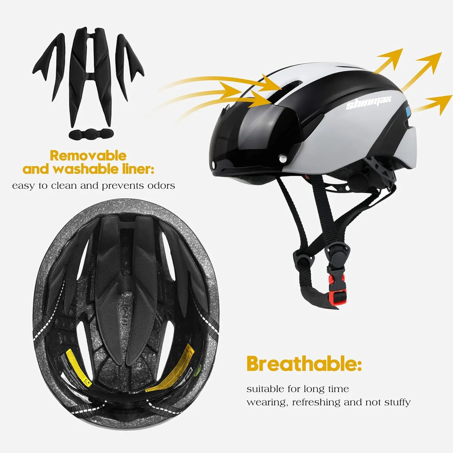 Bike Helmet for Adults Bicycle Helmet with Detachable Magnetic Googles & Adjustable Dial for Mountain Bikes, Road Bikes, Electric Bikes, Scooter