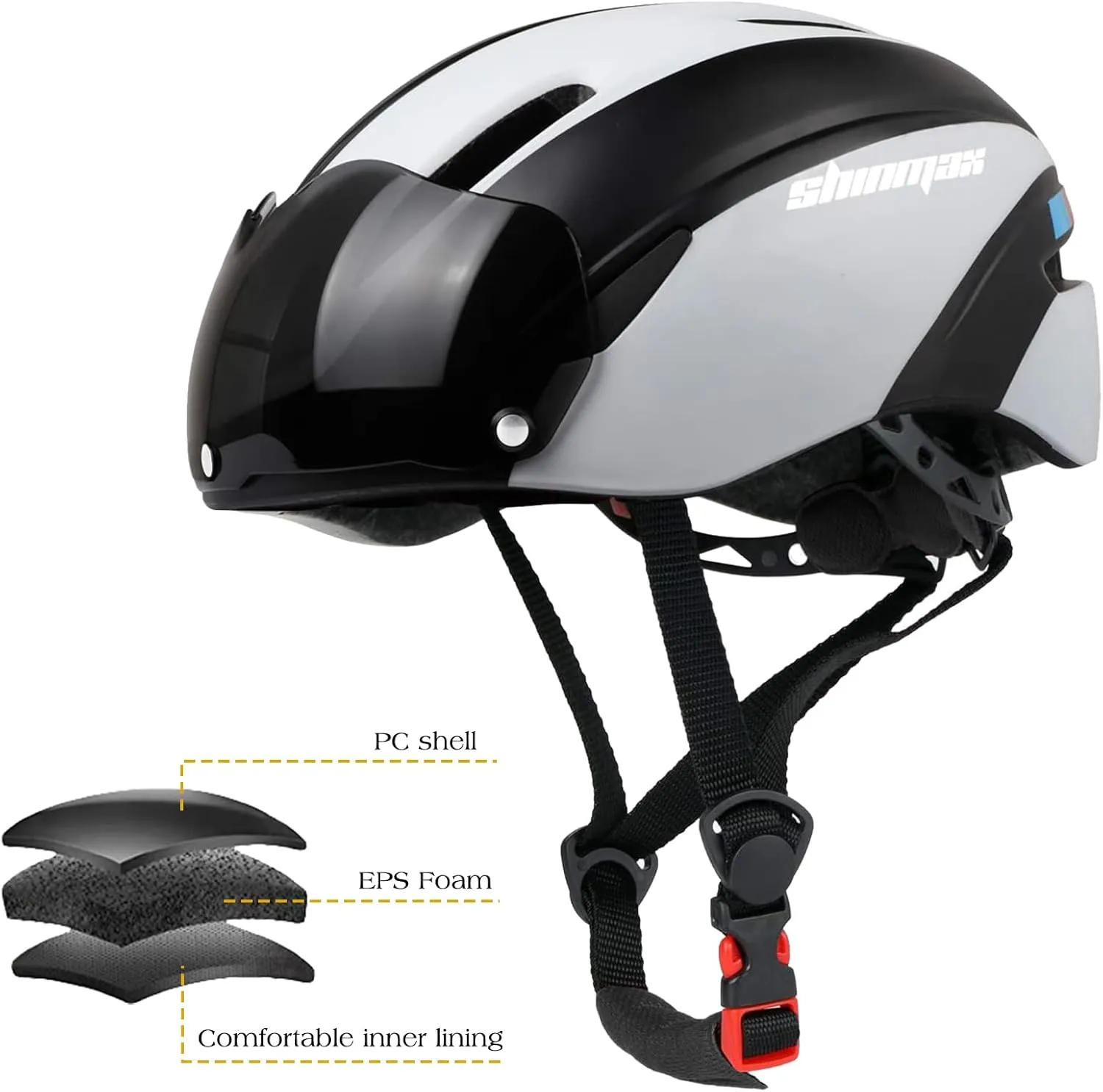 Bike Helmet for Adults Bicycle Helmet with Detachable Magnetic Googles & Adjustable Dial for Mountain Bikes, Road Bikes, Electric Bikes, Scooter