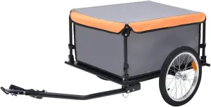 Bike Trailer for Exploring Adventures, Sturdy Steel Frame, High Visibility for Safety, Gray and Orange