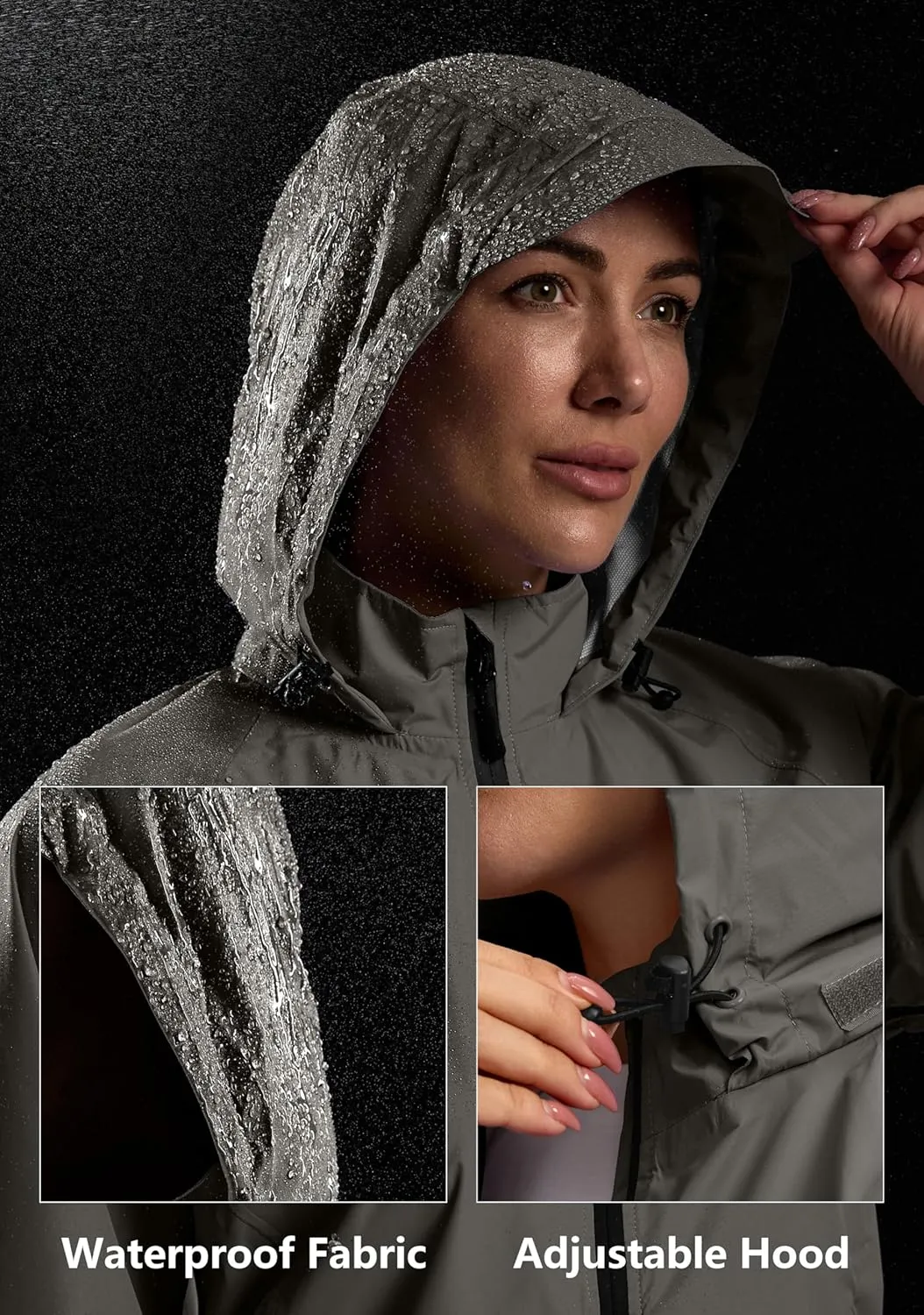Bikewa Women's Cycling Rain Jackets Waterproof Windbreaker Lightweight Running Windproof Reflective Jacket Packable Hooded