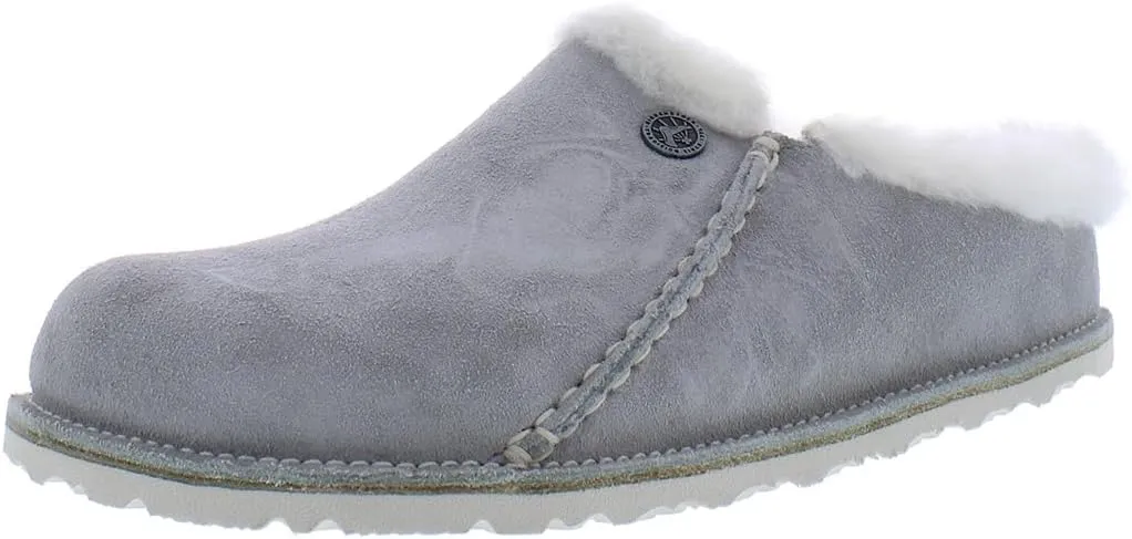 Birkenstock Zermatt Premium Shearling Suede Leather Narrow Unisex Shoes Size 7, Color: Stone Coin