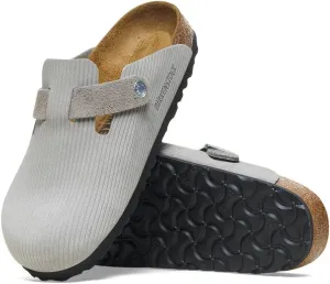 Birkentstock: Boston Suede Embossed Womens Sandals (Corduroy Stone Coin)