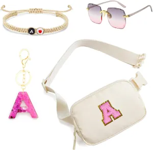 Birthday Gifts for 6 7 8 9 10 11 Year Old Girls- Initial Fanny Pack Belt Bag for Teen Girls-Cute Teen Trendy Stuff (A)
