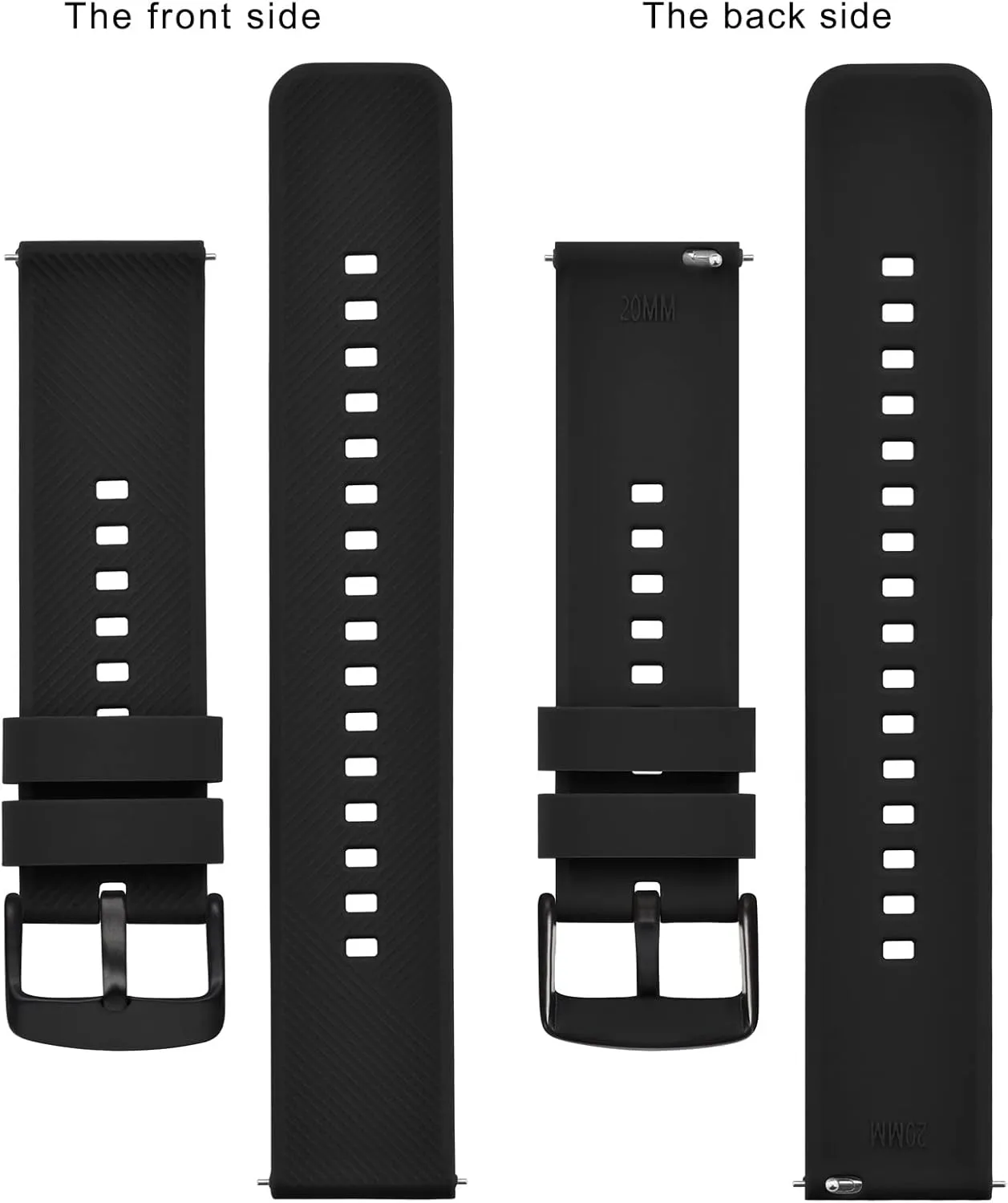 BISONSTRAP Watch Strap 18mm 19mm 20mm 21mm 22mm, Quick Release Silicone Watch Bands for Men Women