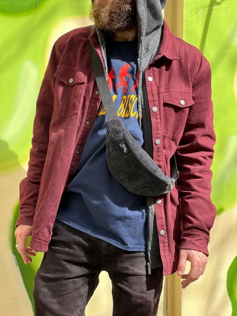 Black Corduroy 'Ronnie' Fanny Pack