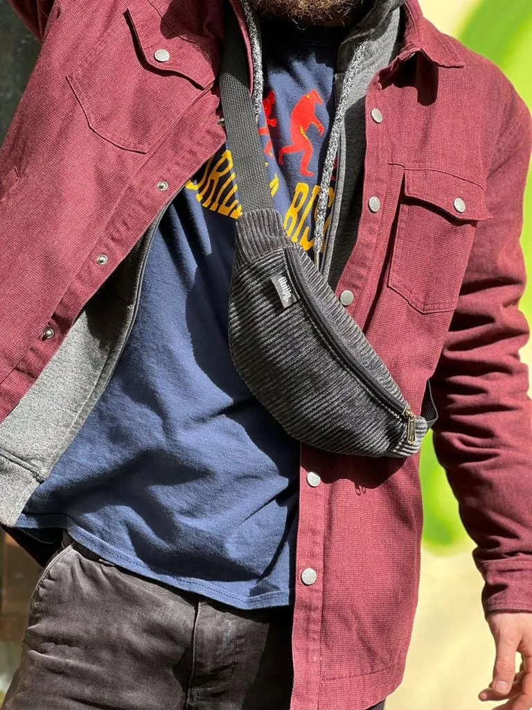 Black Corduroy 'Ronnie' Fanny Pack