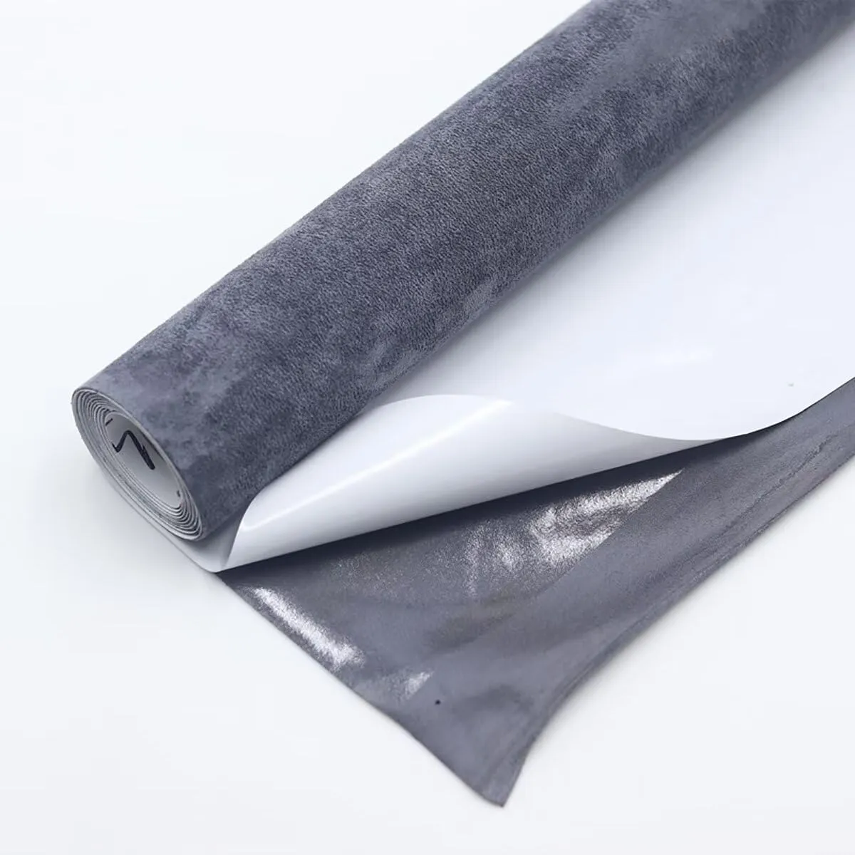 Black Faux Suede Fabric Wrap Self Adhesive Suede Sheet Film Sticker Stretch Car Interior Wrap for DIY Craft Handmade(Black,16x79 inch)