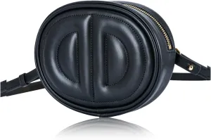 Black Her mas bag for women,Fashion Small crossbody bag, Popular exquisite leather belt bag for women.
