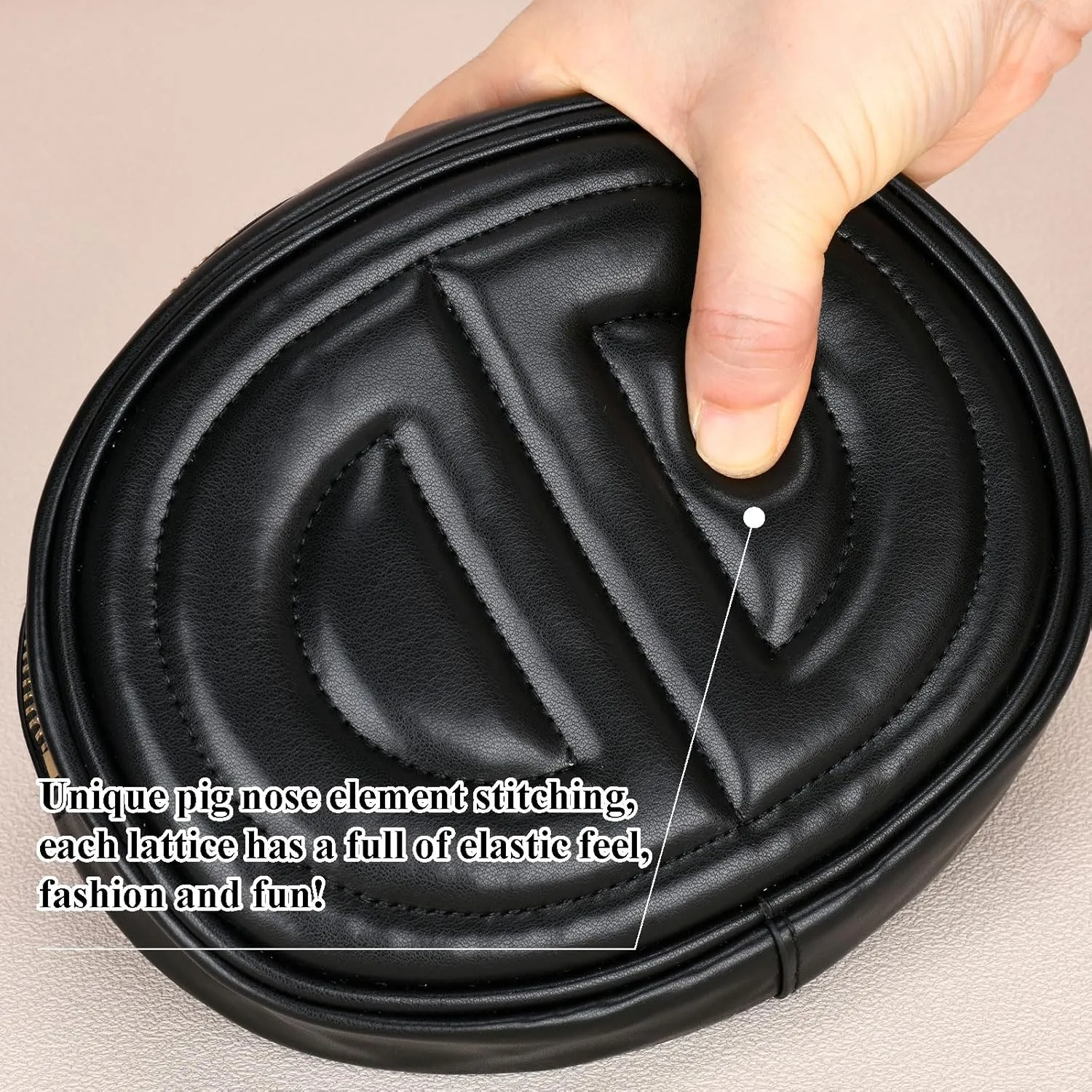Black Her mas bag for women,Fashion Small crossbody bag, Popular exquisite leather belt bag for women.