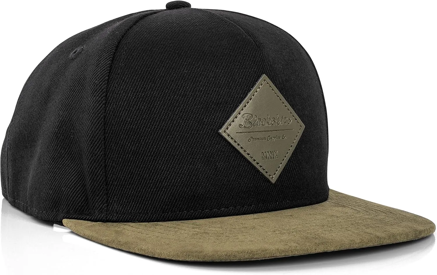 Blackskies Port Snapback Cap | Unisex Baseball Hat Cap Faux Suede Visor Suede