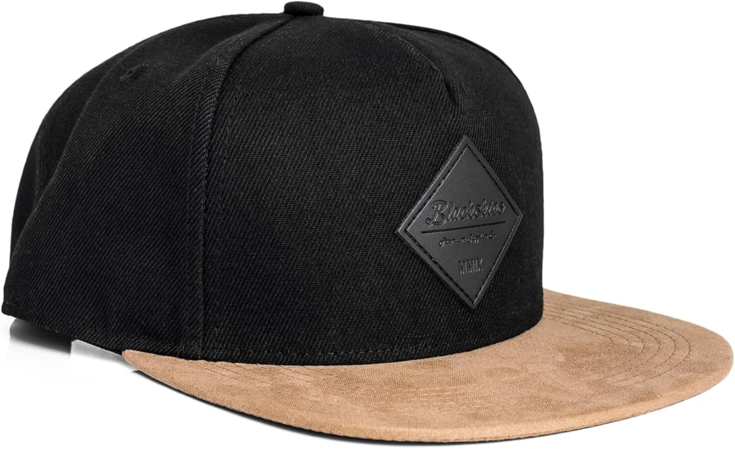 Blackskies Port Snapback Cap | Unisex Baseball Hat Cap Faux Suede Visor Suede
