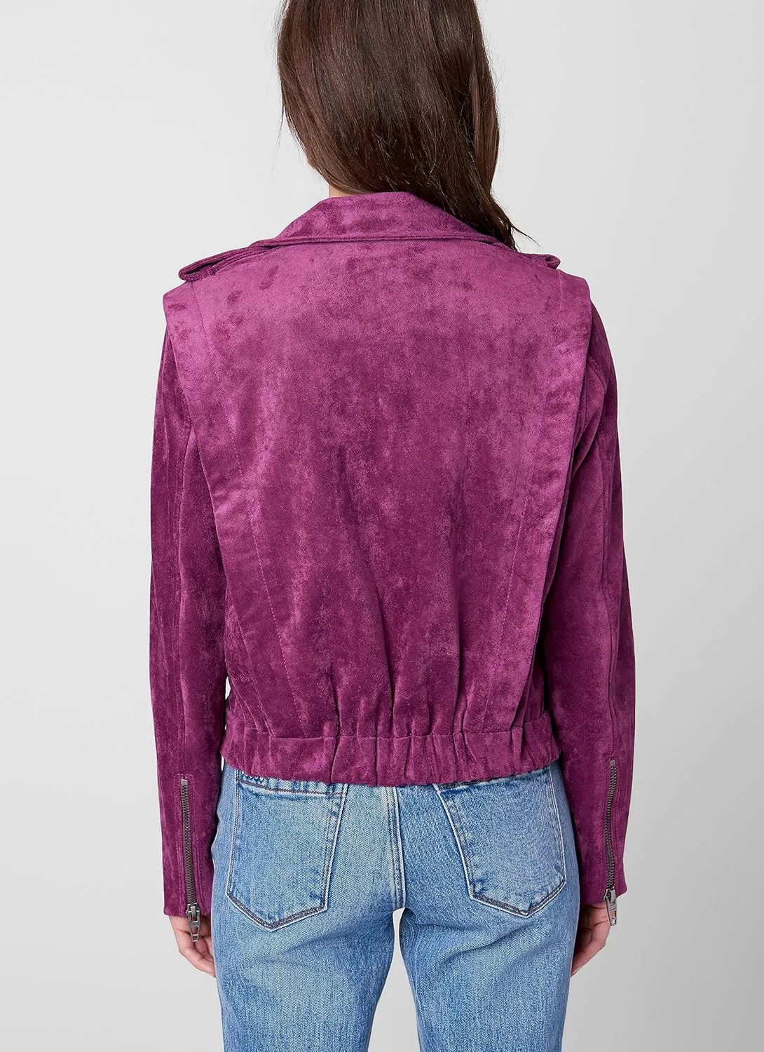 [BLANKNYC] womens Belted Faux Suede Moto Jacket