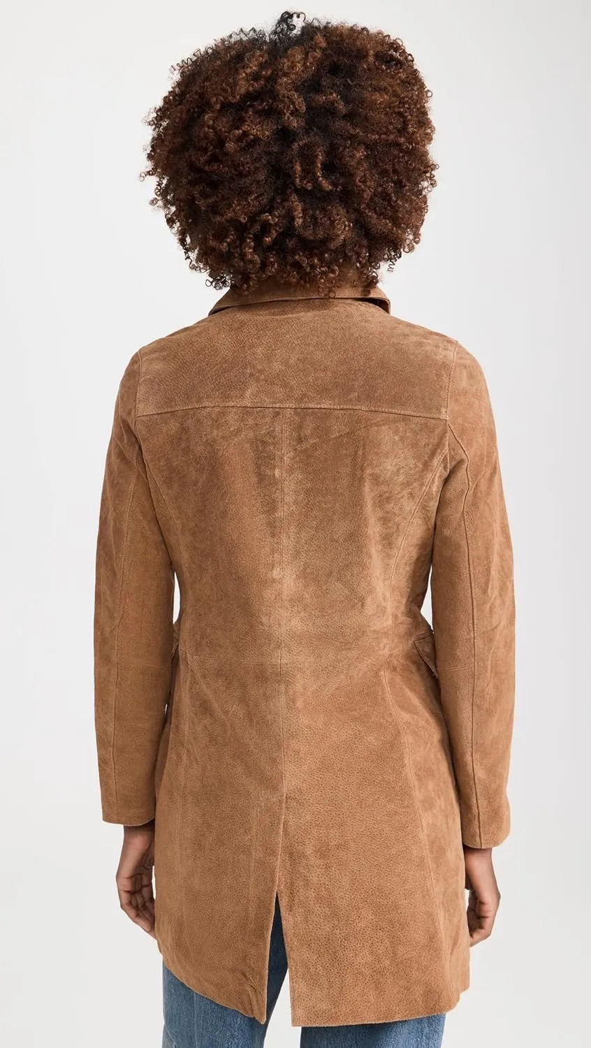 [BLANKNYC] Womens Women's Real Suede Trench Coat