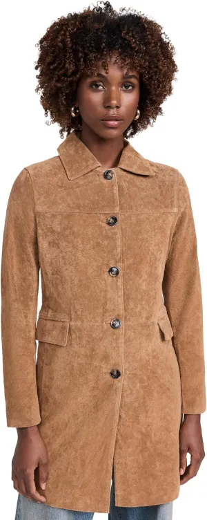 [BLANKNYC] Womens Women's Real Suede Trench Coat