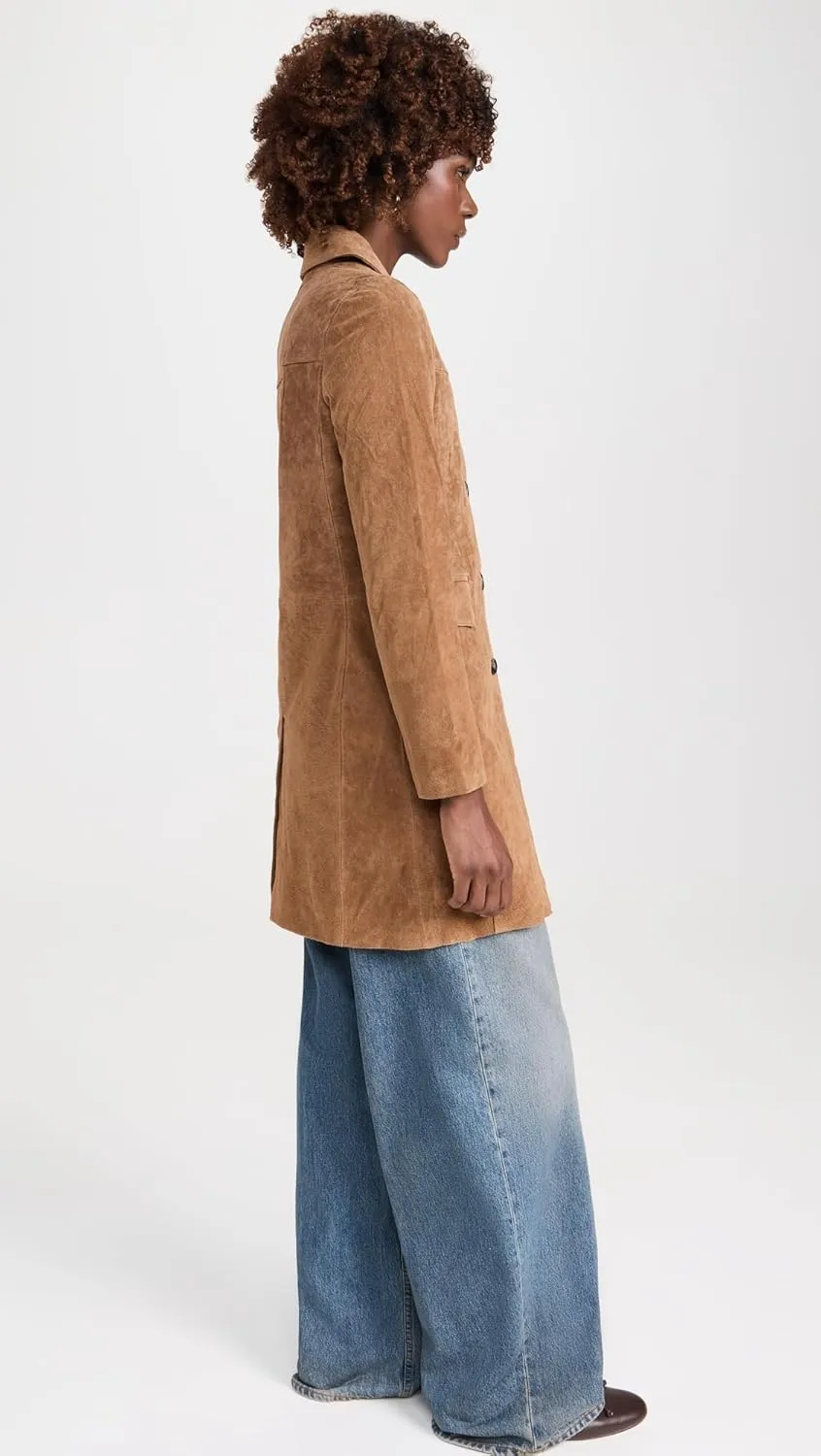 [BLANKNYC] Womens Women's Real Suede Trench Coat