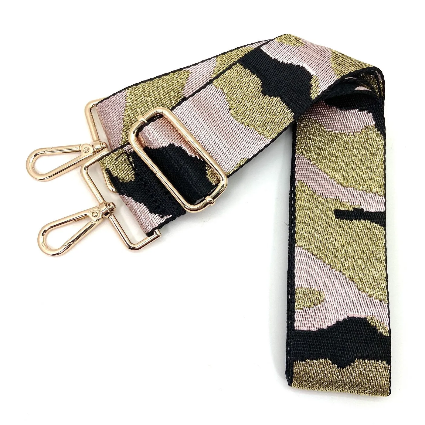 Blush Metallic Camo Bag Strap