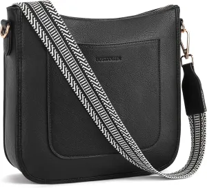 BOSTANTEN Crossbody Bags for Women Trendy Vegan Leather Hobo Handbags Fashion Shoulder Purse with Adjustable Guitar Strap