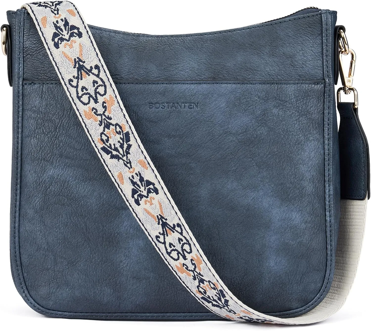 BOSTANTEN Crossbody Bags for Women Trendy Vegan Leather Hobo Purses Shoulder Handbags With Wide Shoulder Strap