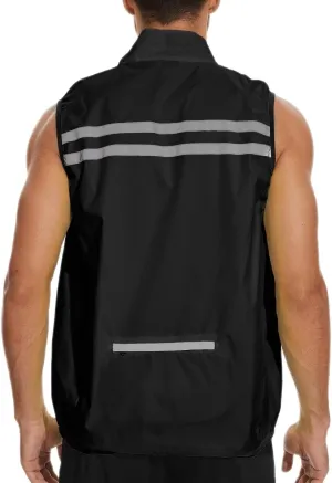 bpbtti Men's Hi-Viz Safety Running Cycling Vest Sleeveless Windbreaker vests- Windproof and Reflective