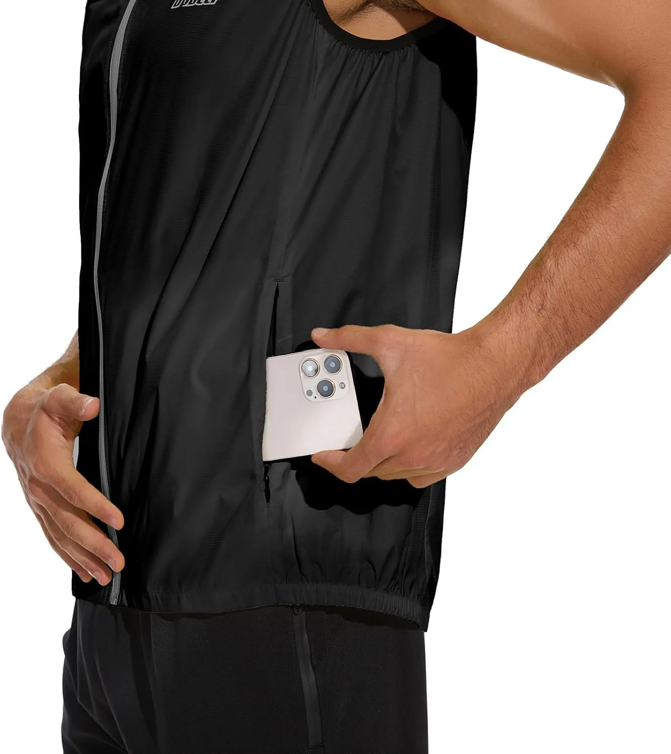 bpbtti Men's Hi-Viz Safety Running Cycling Vest Sleeveless Windbreaker vests- Windproof and Reflective