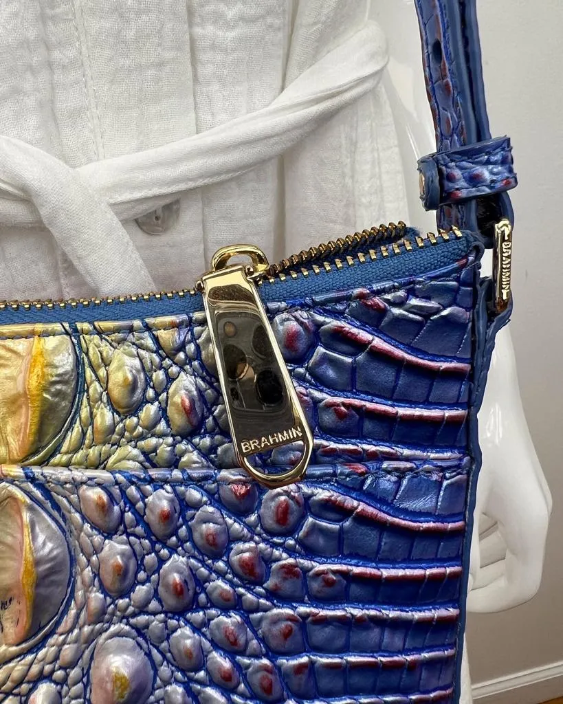 BRAHMIN KATIE CROC EMBOSSED LEATHER CROSSBODY BAG