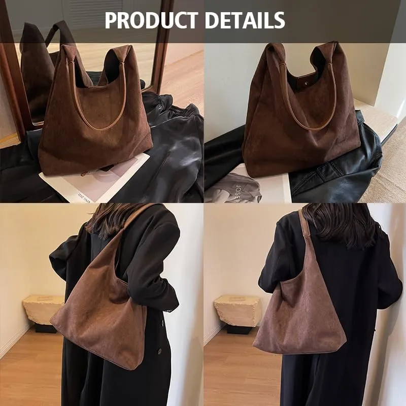 Brown Suede Bags for Women 2024 New Brown Suede Tote Bag for Women Suede Bag Brown Suede Purse Bag